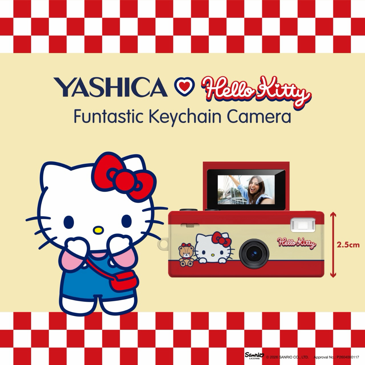 YASHICA X SANRIO HELLO KITTY FUNTASTIC KEYCHAIN CAMERA YAS-FASMNC-K1 雅西卡三麗鷗哈囉吉蒂鑰匙扣迷你數碼相機